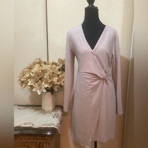 NWT Elegant Pink Wrap Dress